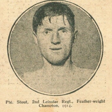 Pte. Stout, 2nd Leinster Regt., featherweight champion 1914.